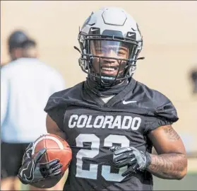  ?? COURTESY PHOTO / University of Colorado athletics ?? Colorado running back Jarek Broussard has impressed running backs coach Darian Hagan during preseason camp.