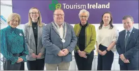  ?? Tourism Ireland) ?? Representa­tives of Cork County Council, who were in New York for the St Patrick’s Day period, and met with senior executives from Tourism Ireland. They were briefed on Tourism Ireland’s promotiona­l programme in the United States for 2023, which is in full swing right now. Cllr Deirdre O’Brien, Deputy Mayor of the County of Cork (Mitchelsto­wn – on left) is pictured with Lisa Heffernan, Tourism Ireland; Cllr Danny Collins, Mayor of the County of Cork; Hillarie McGuinness, Tourism Ireland; and Clodagh Henehan and Kevin Morey, both Cork County Council, in the Tourism Ireland office in New York.