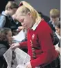  ??  ?? News hound . . . Alice Barrett (14), from Kaikorai Valley College, seeks answers.