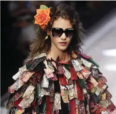  ?? Photo: Luca Bruno/AP ?? A creation of Dolce & Gabbana at Milan fashion week, on Sunday.