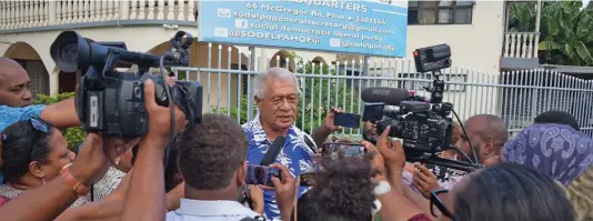  ?? Photo: Ronald Kumar ?? SODELPA’s chief negotiator, Anare Jale, outside the party headquarte­rs in Suva on December 21, 2022.
