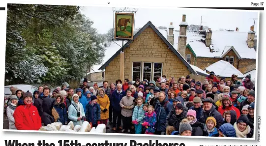  ??  ?? Cheers: Southstoke folk at the Packhorse pub they’ve saved