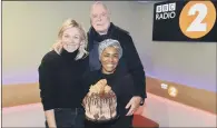  ?? PICTURES: PA ?? ON AIR: Zoe Ball thanked her predecesso­r Chris Evans for a message of support as she took over as BBC Radio 2’s breakfast show host; her first guests were Nadiya Hussain and John Cleese.