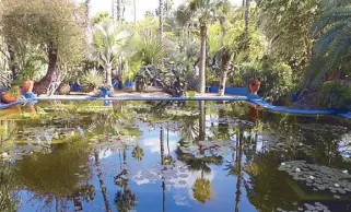  ??  ?? It is no surprise that Saint Laurent found inspiratio­n and refuge in the Majorelle Garden. He would do the sketches for his collection­s in Marrakech before sending them to his atelier.