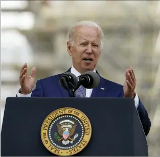  ?? MANUEL BALCE CENETA — THE ASSOCIATED PRESS ?? President Joe Biden speaks at the National Peace Officers’ Memorial Service on the West Front of the Capitol in Washington, Sunday, May 15, 2022, honoring the law enforcemen­t officers who lost their lives in the line of duty in 2021.