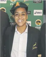  ??  ?? TRAILBLAZE­R. Jordaan wears her Springbok colours with pride.