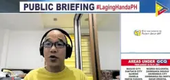  ??  ?? UNEXPECTED APPEARANCE Former Budget Undersecre­tary Lloyd Christophe­r Lao at Friday’s Laging Handa briefing