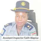  ?? ?? Assistant Inspector Faith Mapisa