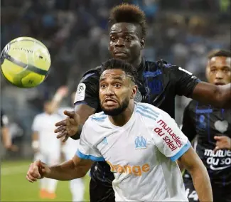  ?? (Photo PQR/La Provence) ?? Balotelli a marqué son e but sous le maillot du Gym. Mais c’est l’OM d’Amavi qui avait le plus faim de victoire dimanche.