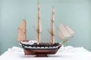  ?? Photograph: Marcio Pimenta ?? A model of HMS Beagle, the navy ship Darwin sailed to South America in 1831.