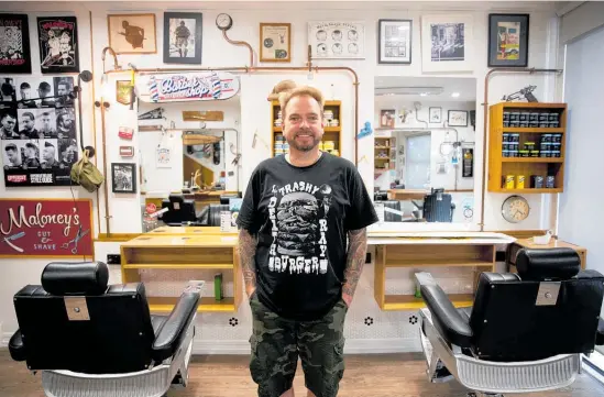  ?? Photo / Dean Purcell ?? Julian Maloney, from Maloney’s Cut and Shave on Victoria St, is looking forward to getting back to business under level 2.