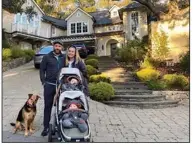  ?? (Photo courtesy of Kristina Dove) ?? Kristina and Grayson Dove — with their 9-month-old twins, Bodhi and Phoenix — and dog, Monte, moved away from the city to their new home in the San Francisco suburbs.