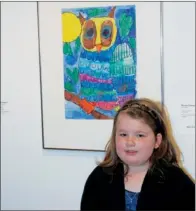  ?? SUBMITTED PHOTOS ?? Above: Morgan Robertson of Conway won a Best of Class award in the first-grade division of the Young Arkansas Artists exhibition. She won with her watercolor Hoot Hoot.