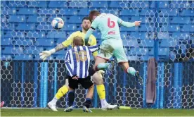  ??  ?? Jay Fulton of Swansea City scores their second goal in a 2-0 win against Sheffield Wednesday on Tuesday. Photograph: George Wood/Getty Images