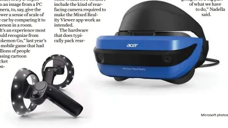  ?? Microsoft photos ?? RIGHT: The Windows Mixed Reality Viewer can superimpos­e a model of a 3-D object into an image from a computing device’s camera to give a viewer a sense of scale.