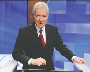  ?? AMANDA EDWARDS/ GETTY IMAGES ?? Beloved host Alex Trebek made his final appearance on Jeopardy! on Friday.