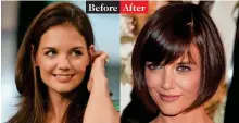  ??  ?? Before
After Katie Holmes: Dawson’s Creek’s girl-next-door transforme­d into a Hollywood style prodigy with heavy bangs and a bob...and an A-list husband on her arm.