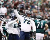  ?? MITCHELL LEFF — GETTY IMAGES ?? Seahawks defensive tackle Al Woods will miss the team’s final two regular-season games as he was suspended for violating the league’s PED policy.