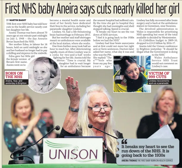  ??  ?? Aneira, four, and yesterday in Brighton Lindsey recovered to work as a paramedic VICTIM OF 999 CUTS