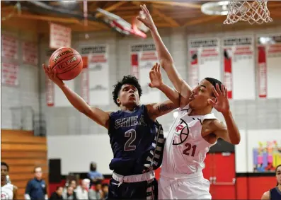  ?? Photos by Jerry Silberman / risportsph­oto.com ?? Erickson Bans (2, above) and the No. 11 Shea boys basketball team saw their season end for the second straight year with an Open tournament first-round defeat to Mount Pleasant. Thursday, the Kilties recorded a 78-61 victory at Coventry High.