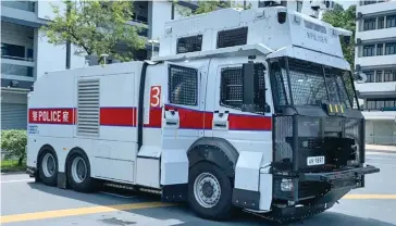  ?? Photo: Handout ?? Three controvers­ial anti-riot vehicles armed with water cannons will hit the streets of Hong Kong this week.
