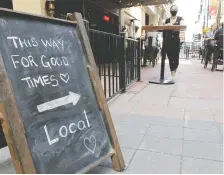  ?? BRENDAN MILLER ?? Staff and customers at the Local and other spots along Stephen Avenue will now have more space for safe physical distancing.