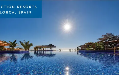  ?? ?? SOMETHING FOR ALL: the main pool at familyfrie­ndly Dreams Lanzarote, right; enjoy adults-only luxury by the pool at Secrets Mallorca Villamil, below