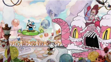  ?? XBOX ?? Cuphead’s painstakin­gly hand-drawn animation was inspired by 1930s-era cartoons and the difficulty of video games from the 1980s.