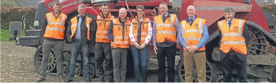  ??  ?? From left: Willie Thomson, Combinable Crops Committee vice-chairman; Kelvin Pate, Lothian and Borders chairman; David Fuller, Colin McGregor and Jill McGregor, all from McGregor Farms; president Andrew McCornick’ and VPs Gary Mitchell and Martin Kennedy.