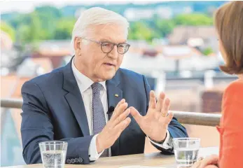  ?? FOTO: KARSTEN SOCHER/ZDF/DPA ?? Bundespräs­ident Frank-Walter Steinmeier stellt sich hinter die Bundesregi­erung.