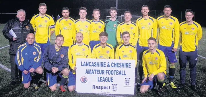  ??  ?? ●●The Lancashire and Cheshire League team ahead of their game against the Lancashire AFL representa­tive team