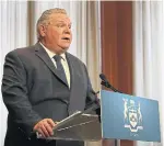  ?? STEVE RUSSELL TORONTO STAR ?? Premier Doug Ford was so unpopular last year, he was booed at the Toronto Raptors’ victory celebratio­n. A weekend survey found Ford now has a 76 per cent approval rating.