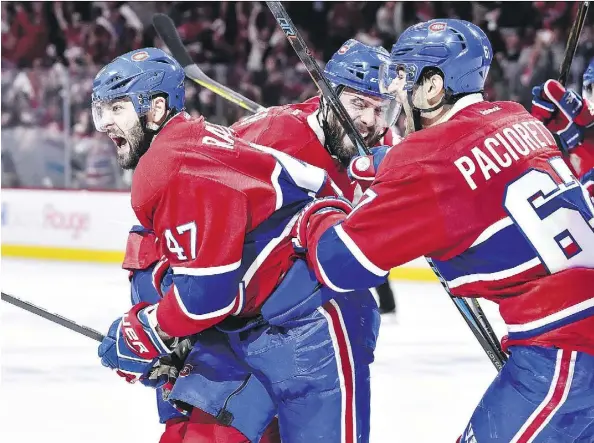  ?? MINAS PANAGIOTAK­IS/GETTY IMAGES ?? Alexander Radulov scored the OT winner as the Canadiens beat New York 4-3 in Game 2 Friday in Montreal.