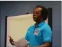  ?? MARIAN DENNIS — MEDIANEWS GROUP ?? Retired Captain Sherri Tull explains the objectives of a program put on at the Olivet Boys & Girls Club Thursday by NOBLE, local police and the NAACP Pottstown chapter.