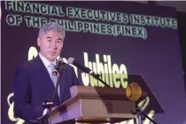  ?? PHOTO BY JOHN MICAH SEBASTIAN ?? US ambassador to the Philippine­s Sung Y. Kim speaks at the Financial Executives Institute of the Philippine­s’ 50th anniversar­y celebratio­ns.
