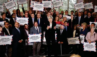  ?? Photograph: Andrew Yates/Getty Images ?? As PM Theresa May calls a snap election, voters have no idea what kind of EU relationsh­ip they’re voting for – and neither does the Government