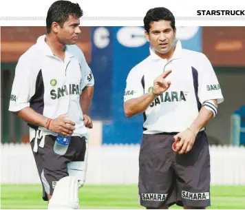  ?? THE HINDU PHOTO
LIBRARY ?? Tips from the master: “He’s (Sachin) a wonderful man when it comes to easing youngsters into the team environmen­t,” says Akash Chopra.
