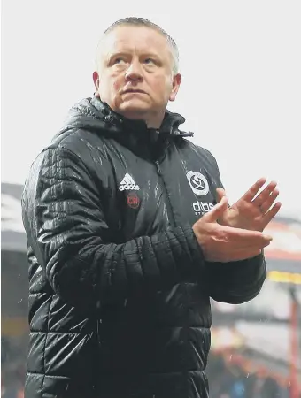  ??  ?? Sheffield United boss Chris Wilder.