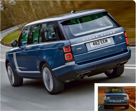  ??  ?? HANDLING Comfort is the main focus, with the Range Rover’s ride quality offering smooth responses to bumps and excellent refinement on the move. There is body roll in corners though