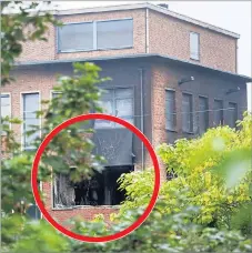  ?? Picture: THIERRY ROGE/AFP ?? Blasted window where Brussels DNA lab was hit yesterday