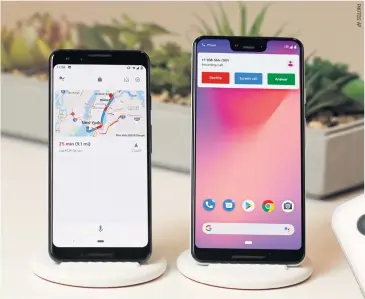  ??  ?? The Google Pixel 3, left, and Pixel 3 XL.