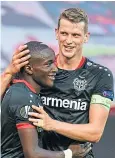  ??  ?? Moussa Diaby (left) celebrates scoring his side’s second-half winner.