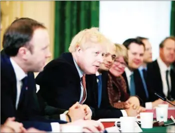  ?? MATT DUNHAM/POOL/AFP ?? Johnson chaired his first cabinet meeting since last week’s crushing election victory.