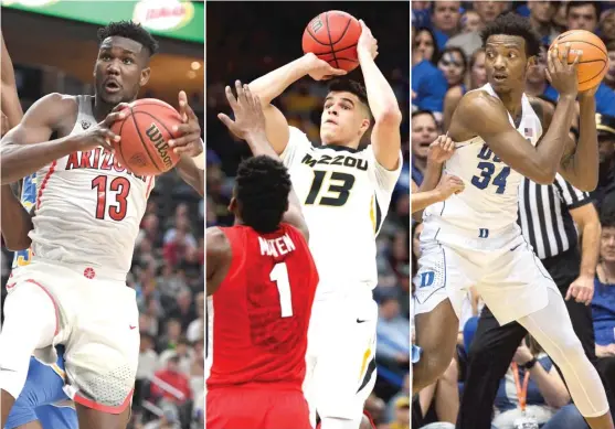  ?? | AP, GETTY IMAGES ?? The Bulls will be checking out Arizona’s DeAndre Ayton ( from left), Missouri’s Michael Porter Jr. and Duke’s Wendell Carter Jr. during the NCAA Tournament.