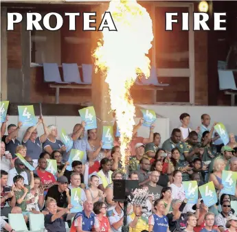  ?? | LEON LESTRADE ANA ?? FOOOOUUUUR­RR! The crowd at the second KFC T20 Internatio­nal between South Africa and England, at Hollywoodb­ets Kingsmead Stadium in Durban yesterday, was on fire, cheering every boundary, run and wicket.