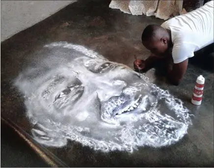  ?? PICTURE: FACEBOOK ?? ETCHED IN OUR MEMORIES: Salt artist Percy Maimela depicts the talented Joe Mafela.