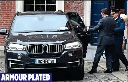  ??  ?? caMe WITh JoB: Mr Harris makes his way to one of his two BMW X5 jeeps, worth a total of at least €600,000