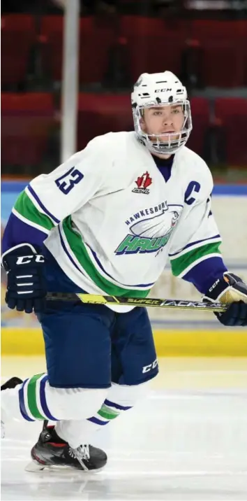  ?? —photo Robert Lefebvre (Ice Level) ?? Les Hawks de Hawkesbury occupent présenteme­nt le deuxième rang de la division Yzerman dans la CCHl, 9 points derrière les Junior Senators d’Ottawa et 14 points devant les Grads de Navan.