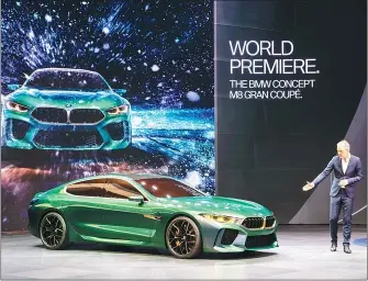  ?? PROVIDED TO CHINA DAILY ?? BMW’s high-performanc­e M8 Gran Coupe concept car makes its world debut with a refreshed design.