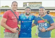  ?? Picture: FIJIAN DRUA ?? Swire Shipping Fijian Drua halfback Simione Kuruvoli with fans after their game against the Brumbies in Canberra.